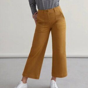 Everlane Mustard Wide Crop Ankle Jeans